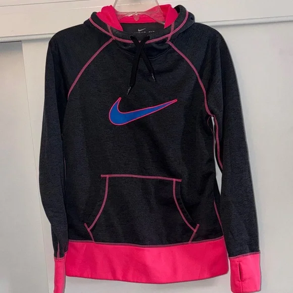 Nike Charcoal & Pink Pullover Sz M - Picture 1 of 6